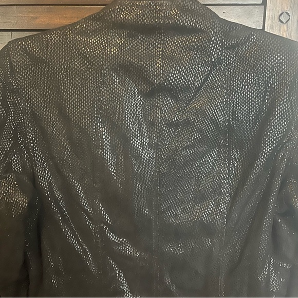 Reba Snakeskin Leather Jacket Size 4 Black Good Condition - Picture 11 of 13